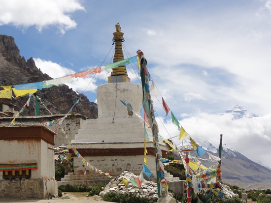 Mt Everest and Rombuk Monastery