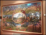 Embroidered quilt in Town Hall