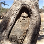 A later carving of Burke's face