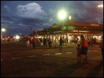 Oldies doing line dancing