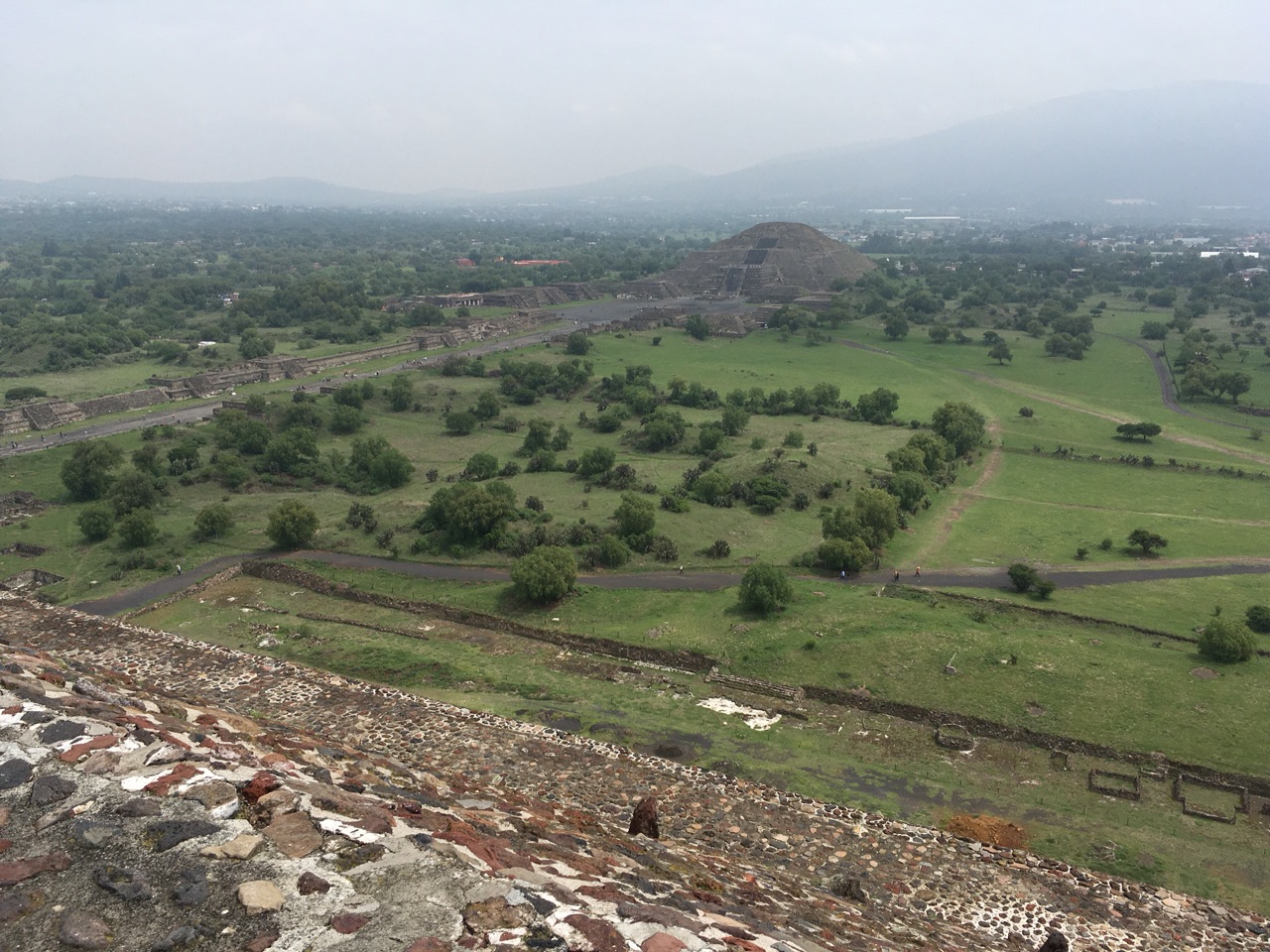 Pyramid of the Moon from top of Pyramid of the Sun