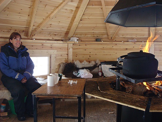 Having Coffee In The Hut
