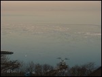 Ice flows in the morning from our window