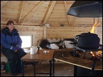 Having Coffee In The Hut