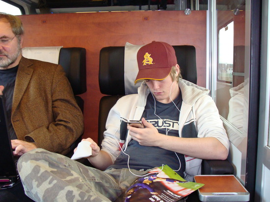 Ashley on the train