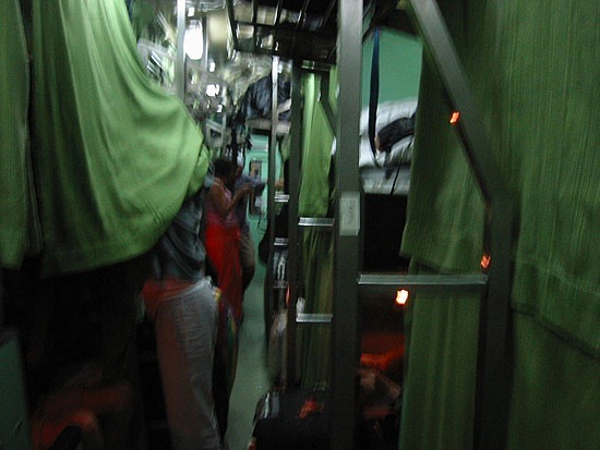 Second class train sleeper carriage
